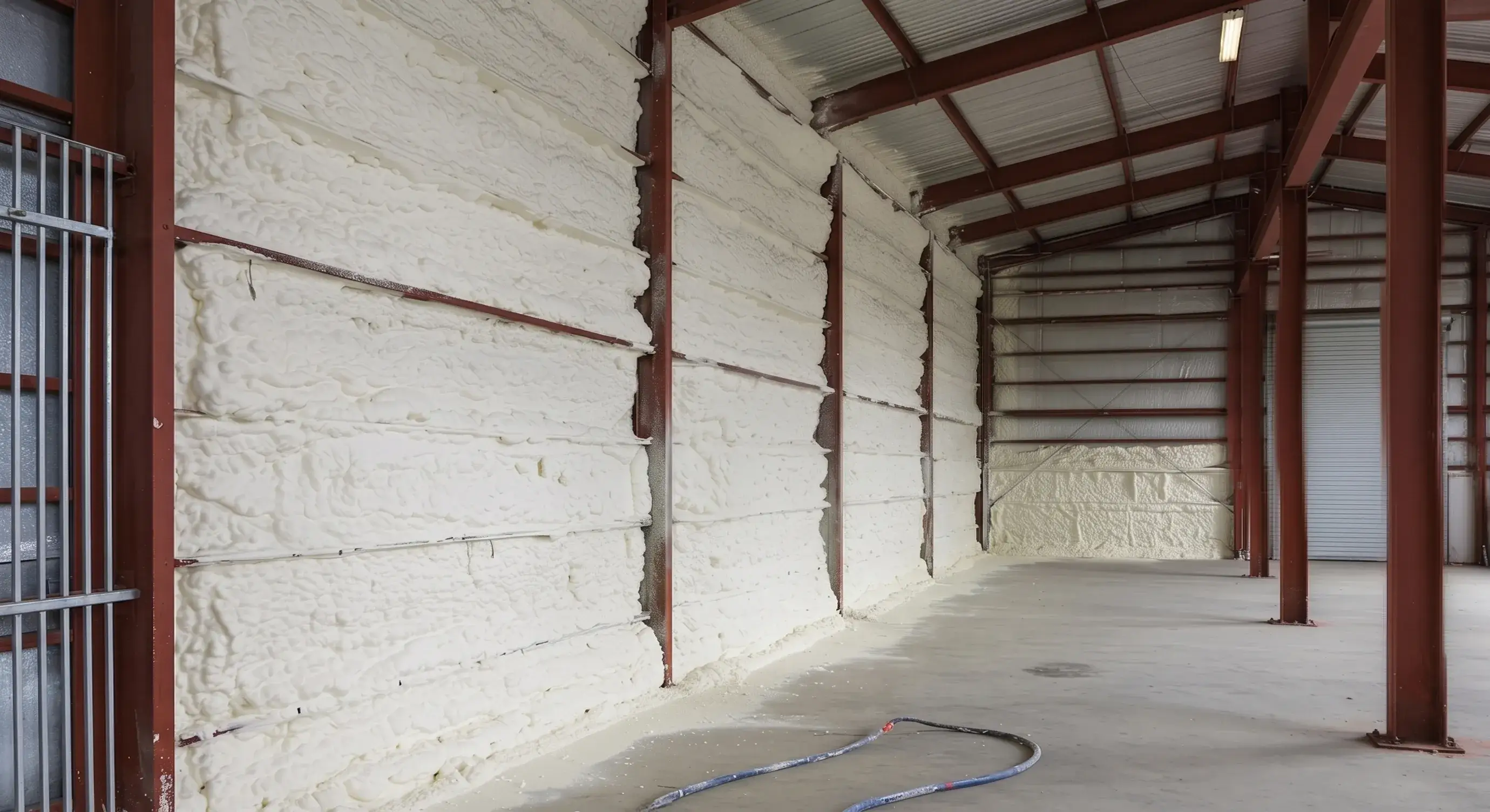 Closed-cell spray foam in a steel-frame metal building