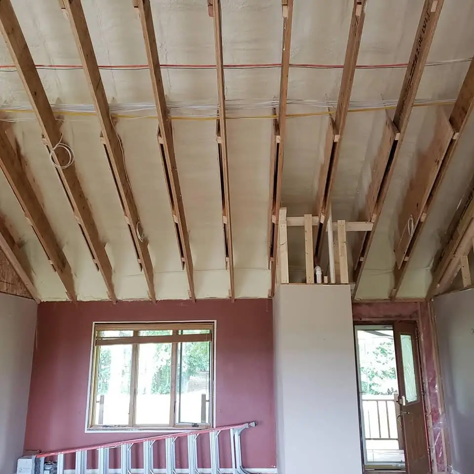 Spray foam on a vaulted ceiling